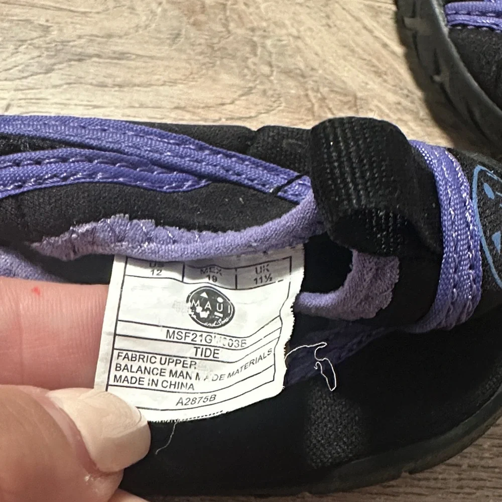 Kids Water Shoes with Purple Trim size 12